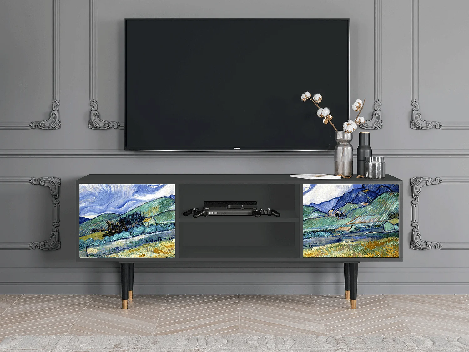 Mobile TV - 170х69х48 cm - T2 - Landscape, Antracite