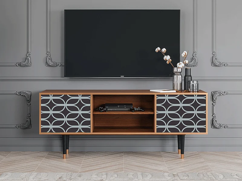 Meuble TV - 170х69х48 cm - T2 - Braided Blue, Noyer