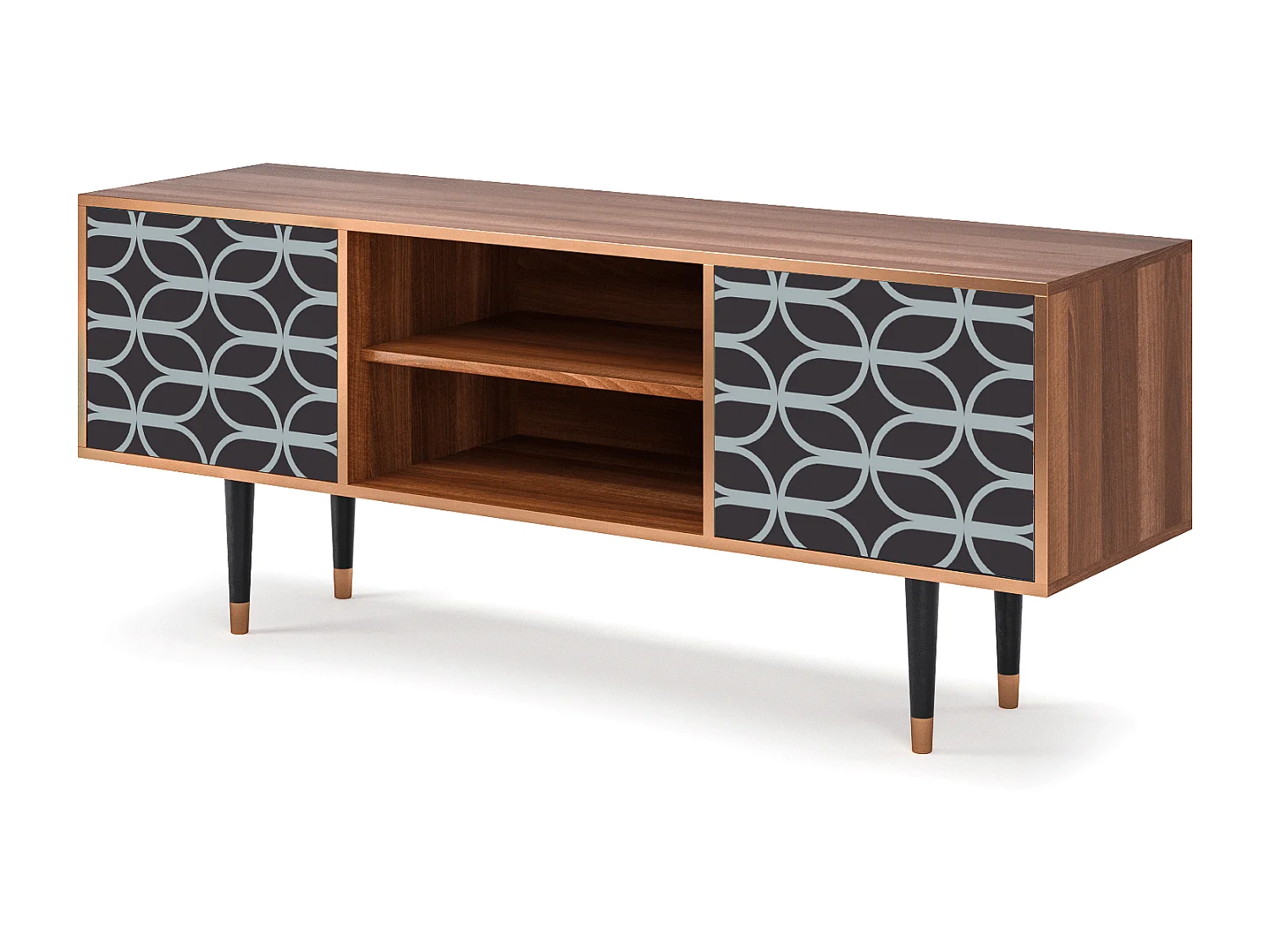 Meuble TV - 170х69х48 cm - T2 - Braided Blue, Noyer