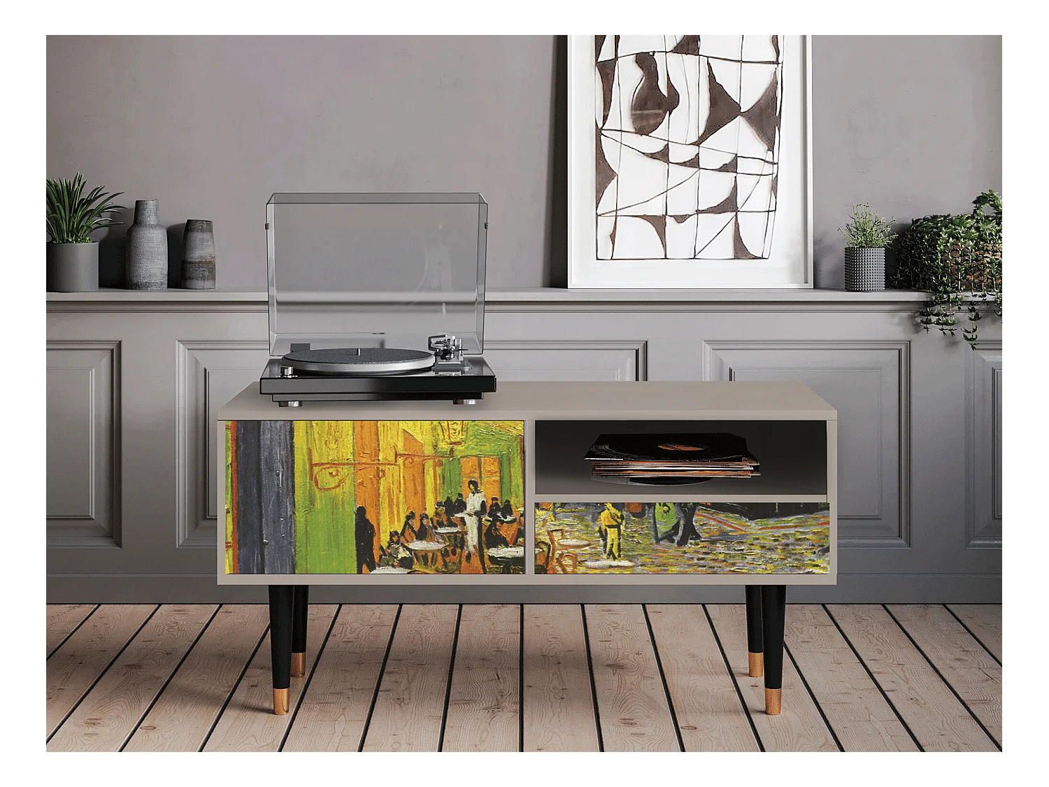 Meuble TV - 115х59х48 cm - T3 - Café Terrace at Night, Sable