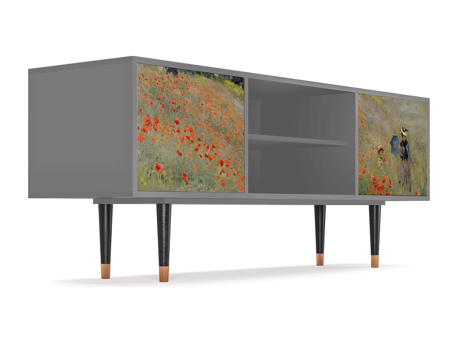 TV-meubel - 170х69х48 cm - T2 - The Poppy Field   , Grijs