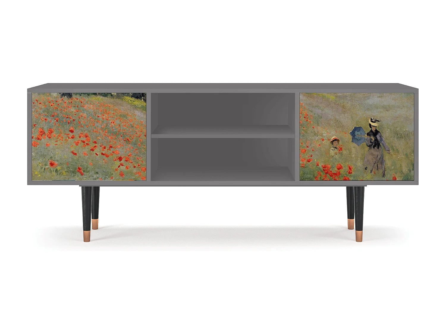 Mobile TV - 170х69х48 cm - T2 - The Poppy Field   , Grigio