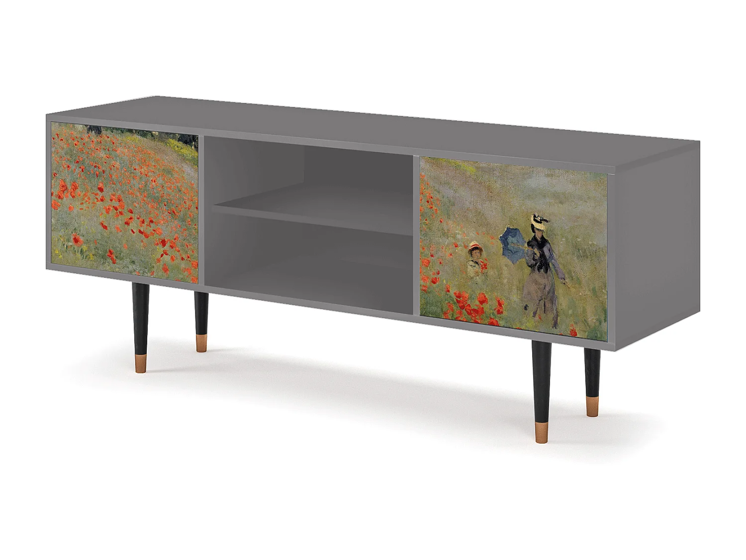 Mobile TV - 170х69х48 cm - T2 - The Poppy Field   , Grigio
