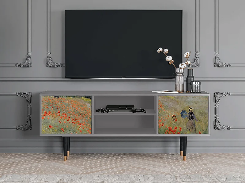 TV-meubel - 170х69х48 cm - T2 - The Poppy Field   , Grijs