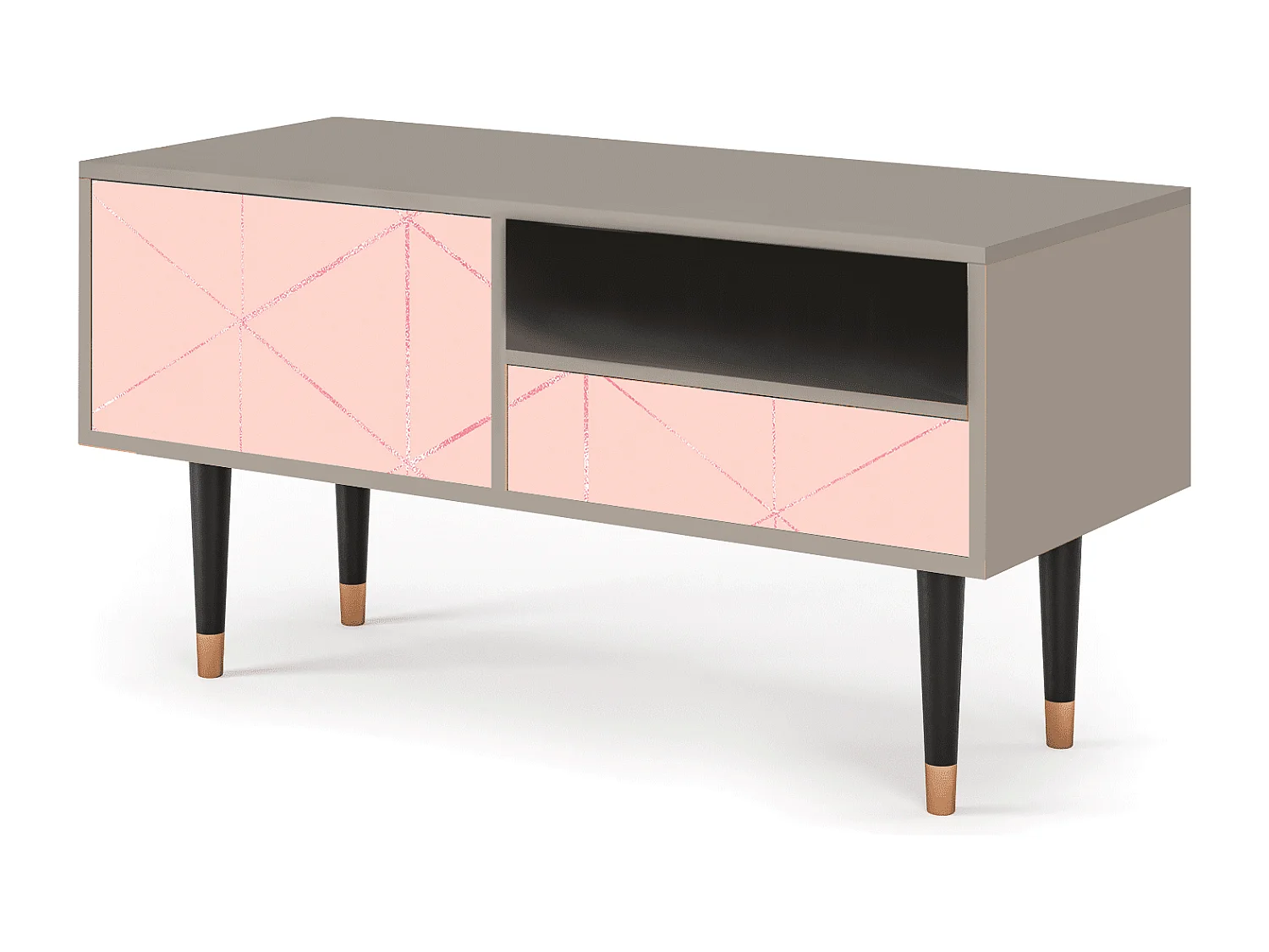 Meuble TV - 115х59х48 cm - T3 - Rose Quartz, Sable