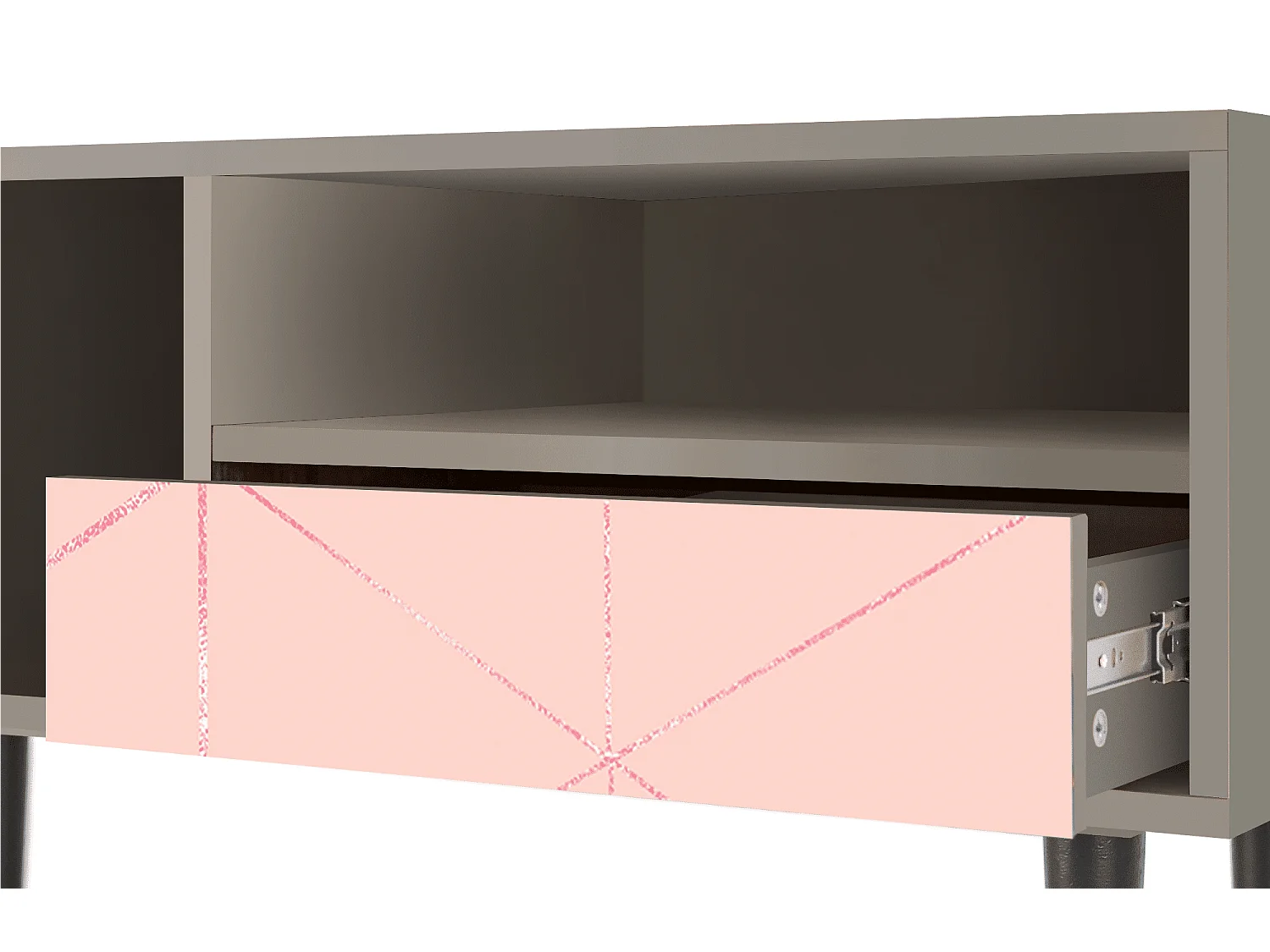 Meuble TV - 115х59х48 cm - T3 - Rose Quartz, Sable