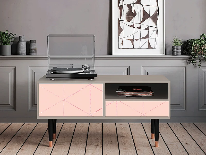 Mueble de TV - 115х59х48 cm - T3 - Rose Quartz, Arena