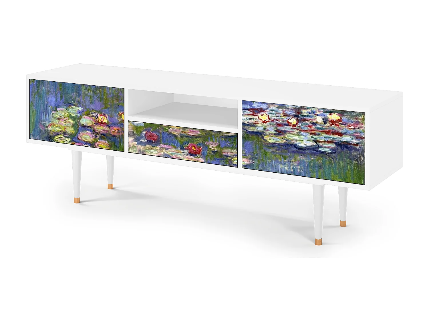 Meuble TV - 170х59х41 cm - T6 - The water lily pond  , Blanc