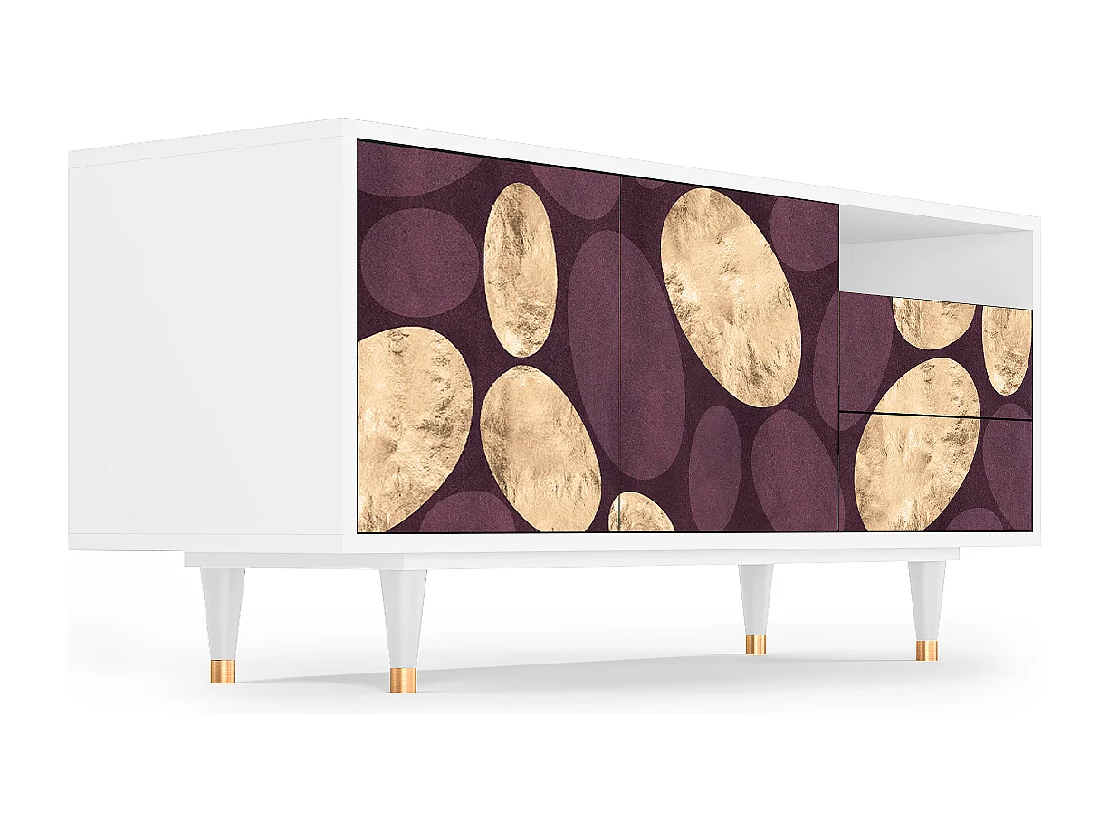 Meuble TV - 125х56х41 cm - T7 - Fine Wine, Blanc