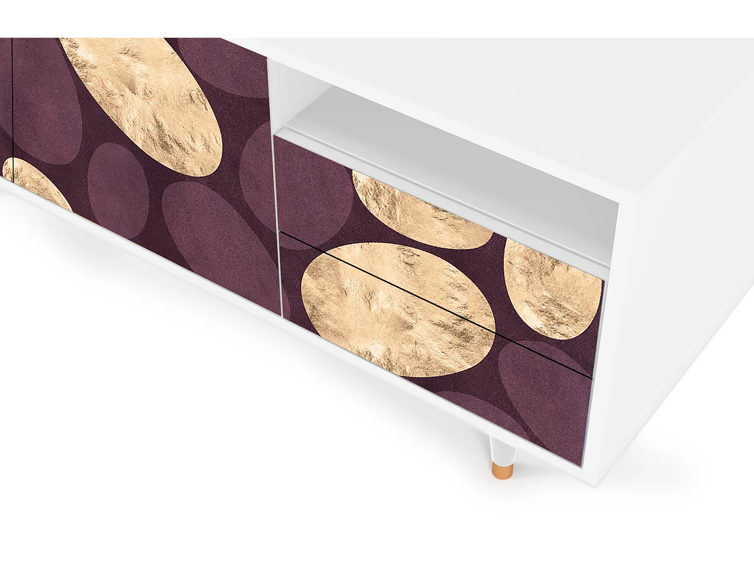 Meuble TV - 125х56х41 cm - T7 - Fine Wine, Blanc