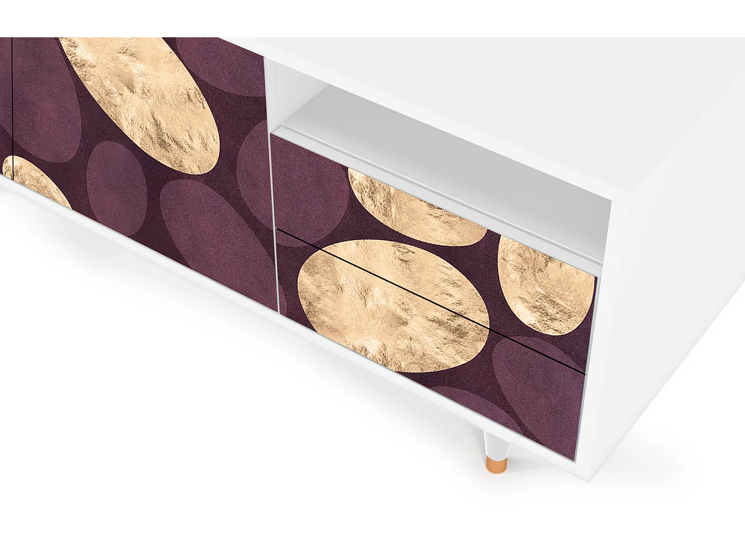 Mueble de TV - 125х56х41 cm - T7 - Fine Wine, Blanco