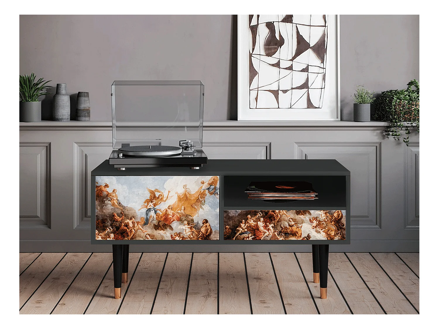 TV-Möbel - 115х59х48 cm - T3 - Versailles, Anthrazit