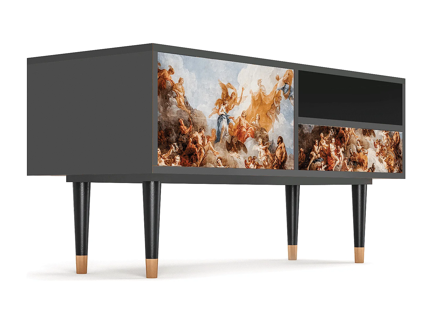 Szafka RTV - 115х59х48 cm - T3 - Versailles, Antracyt