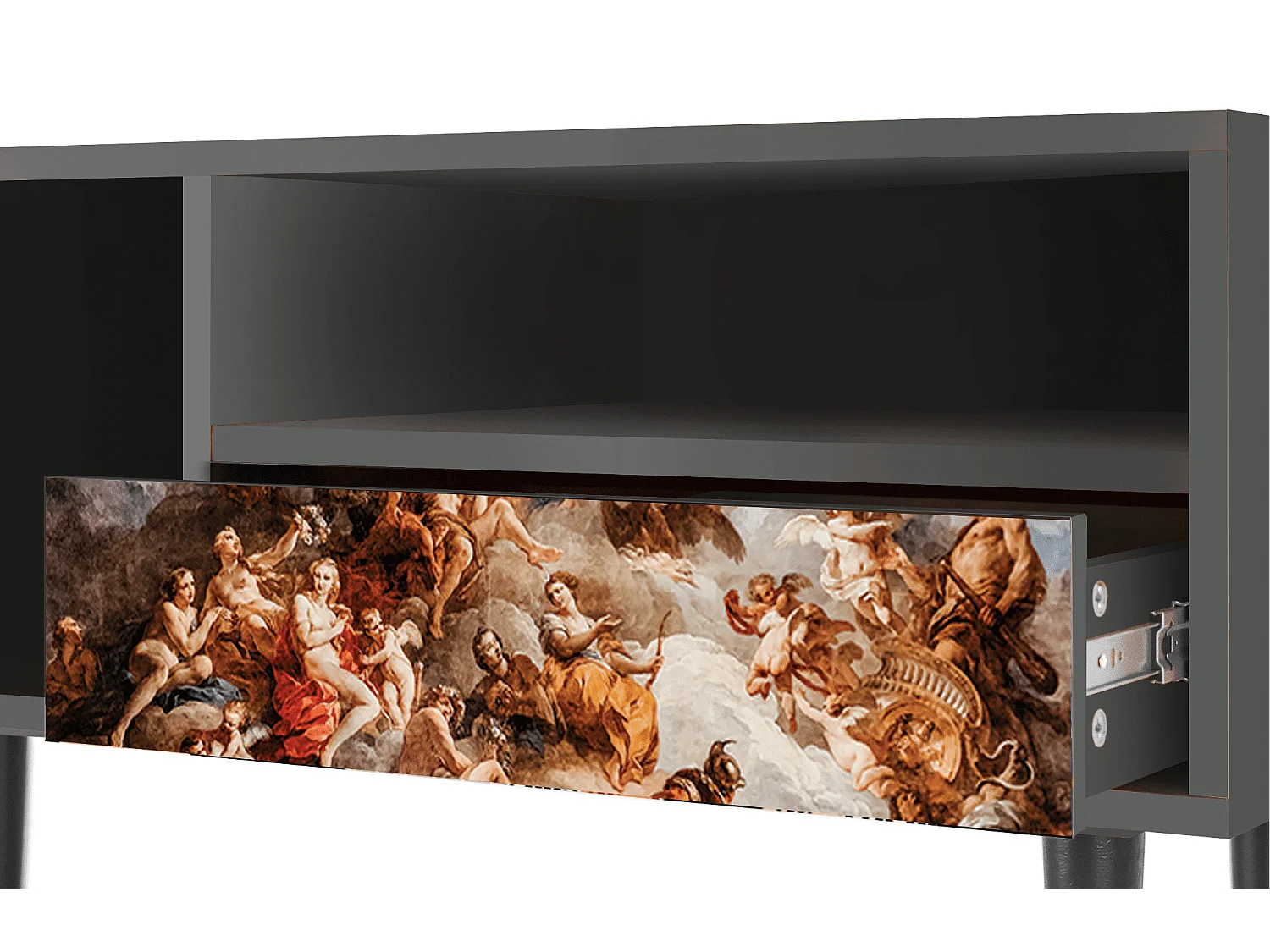 Szafka RTV - 115х59х48 cm - T3 - Versailles, Antracyt