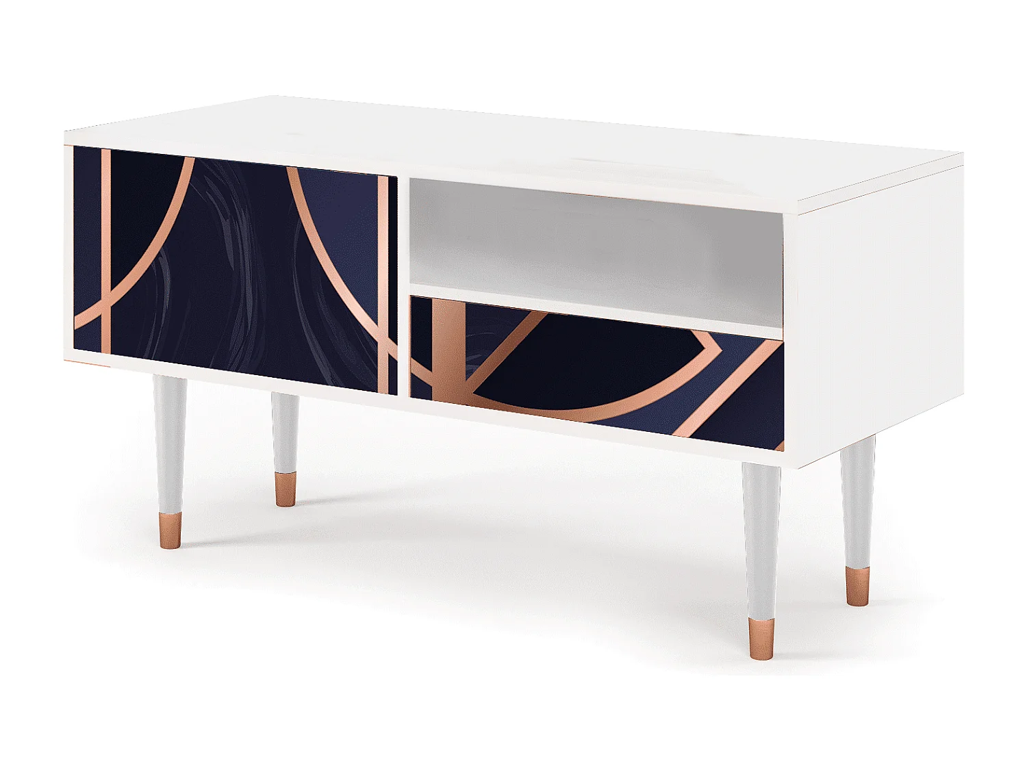 Mueble de TV - 115х59х48 cm - T3 - Purple Temple, Blanco