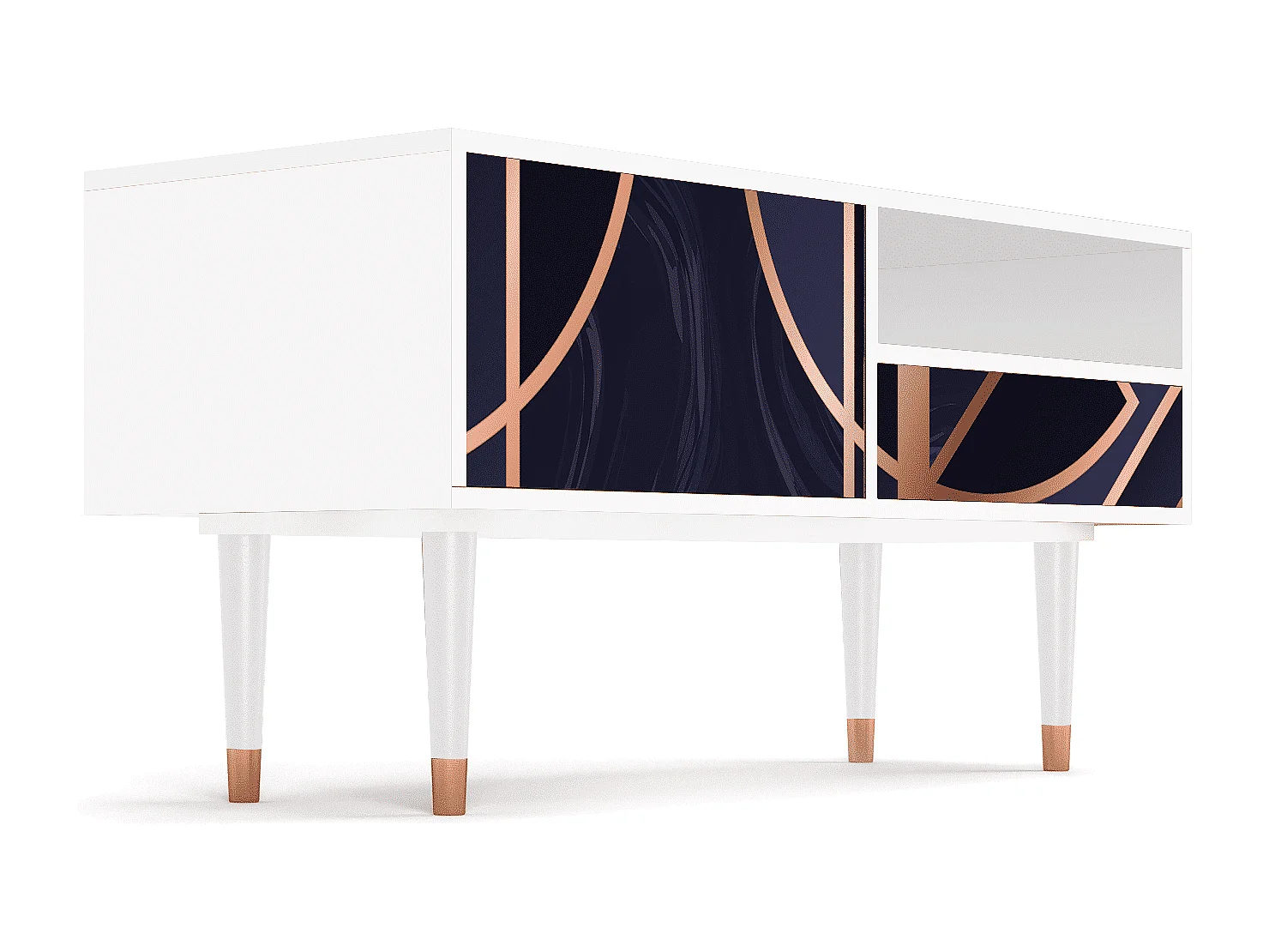 Mueble de TV - 115х59х48 cm - T3 - Purple Temple, Blanco