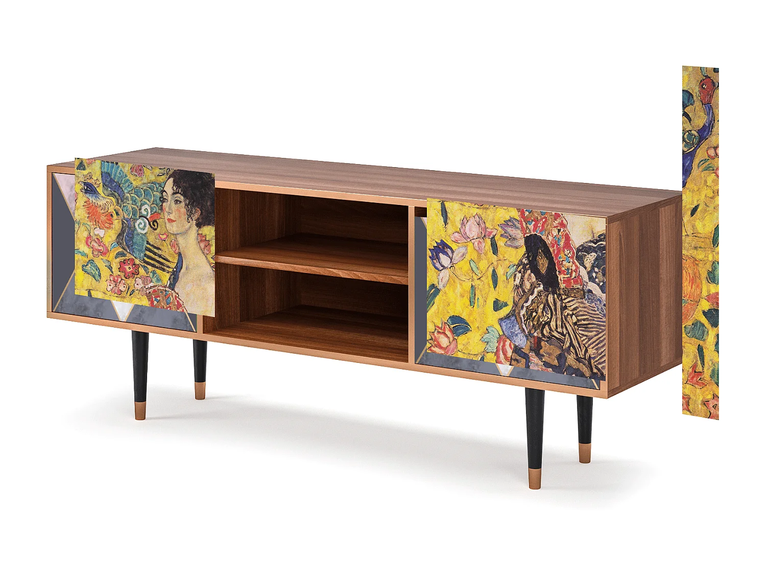 Meuble TV - 170х69х48 cm - T2 - Lady with Fan by Klimt, Noyer