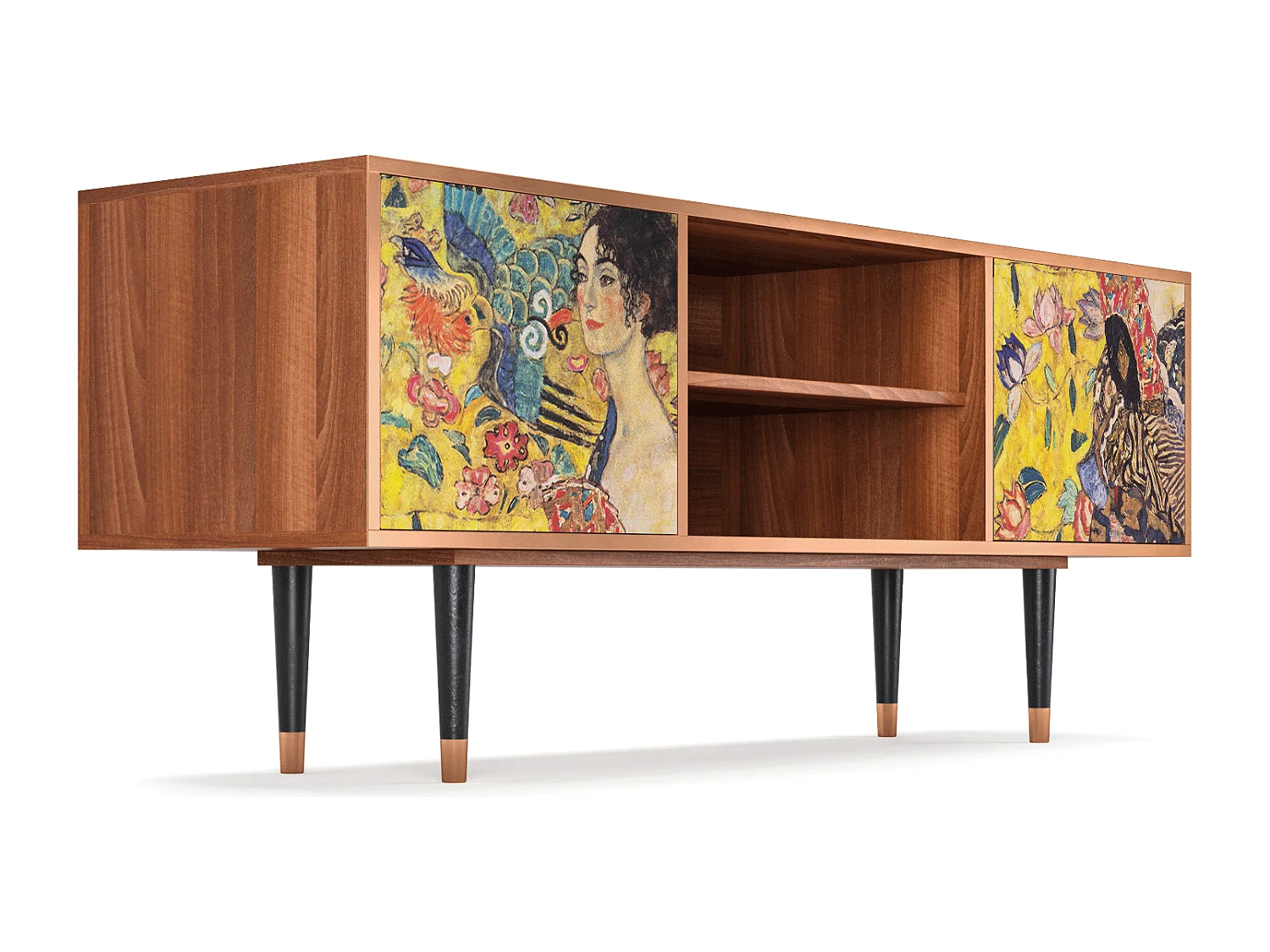 Meuble TV - 170х69х48 cm - T2 - Lady with Fan by Klimt, Noyer