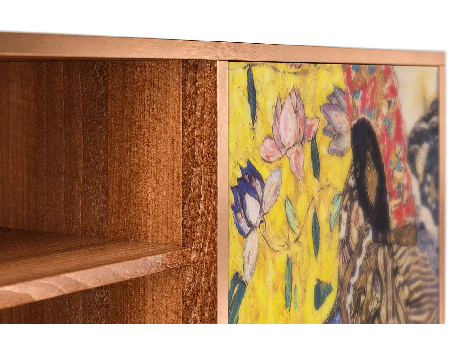 Mobile TV - 170х69х48 cm - T2 - Lady with Fan by Klimt, Noce