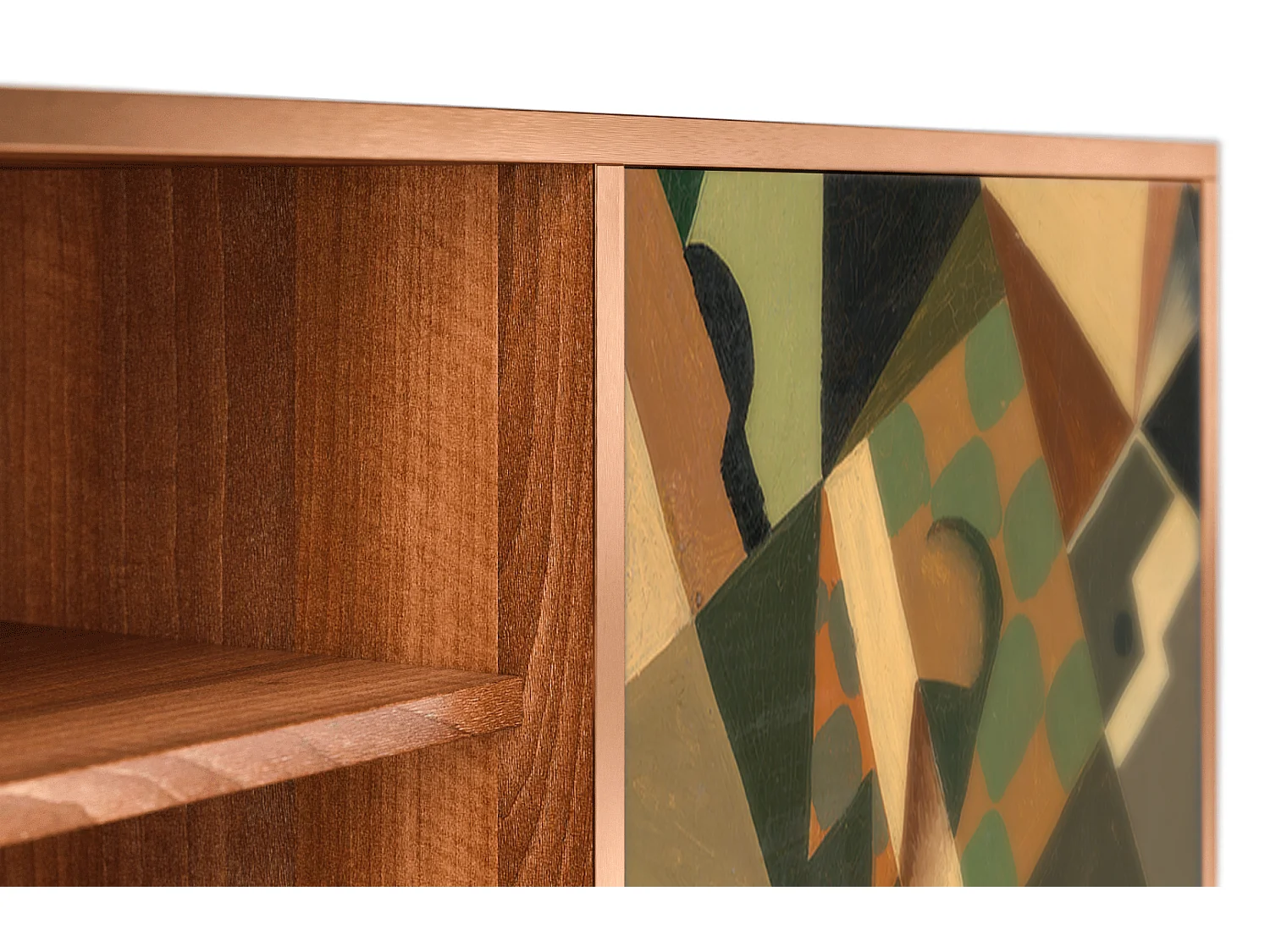 Meuble TV - 170х69х48 cm - T2 - Glass and Checkerboard, Noyer