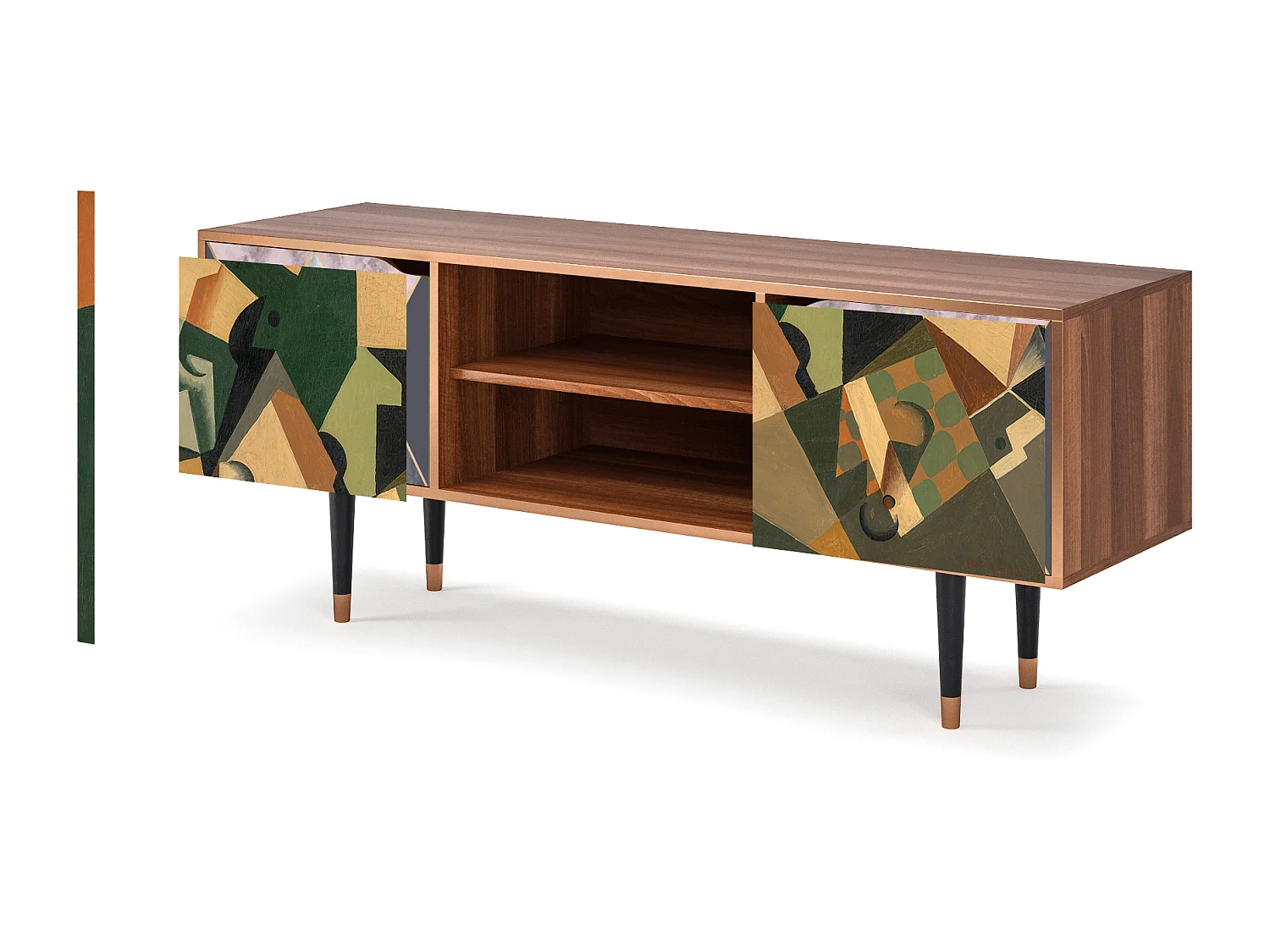 Mueble de TV - 170х69х48 cm - T2 - Glass and Checkerboard, Nogal