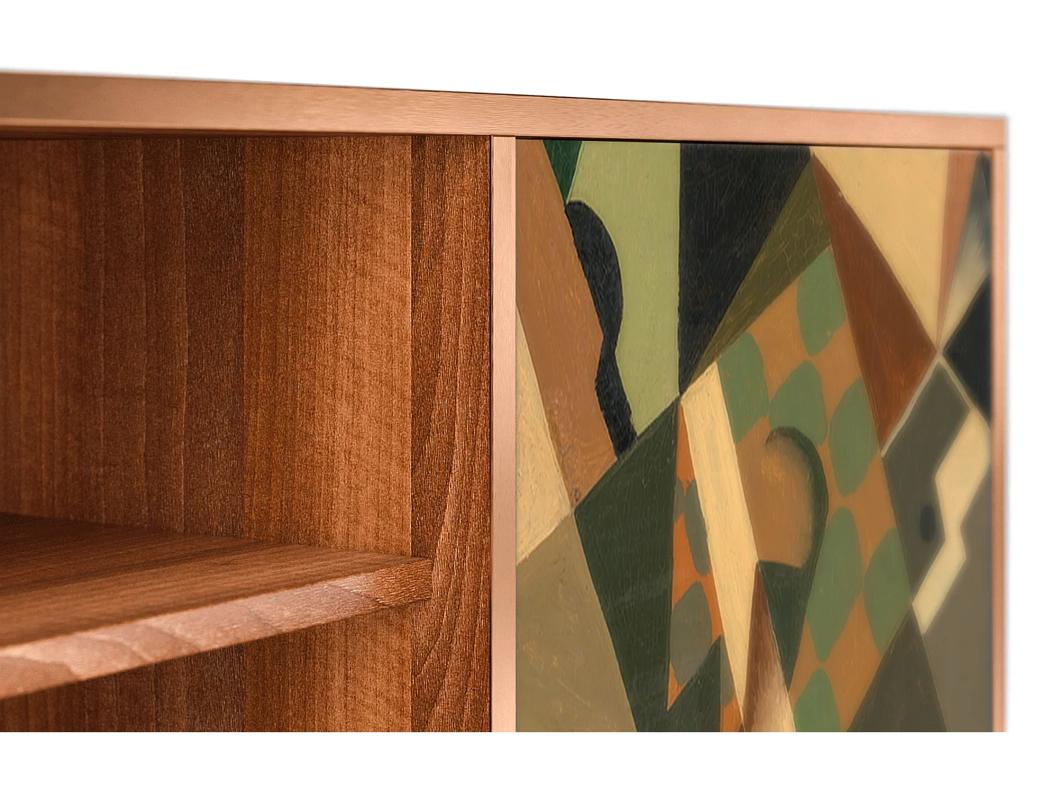 Meuble TV - 170х69х48 cm - T2 - Glass and Checkerboard, Noyer