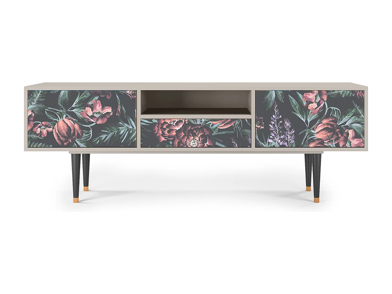 TV-Möbel - 170х59х41 cm - T6 - Dark Peonies, Sand