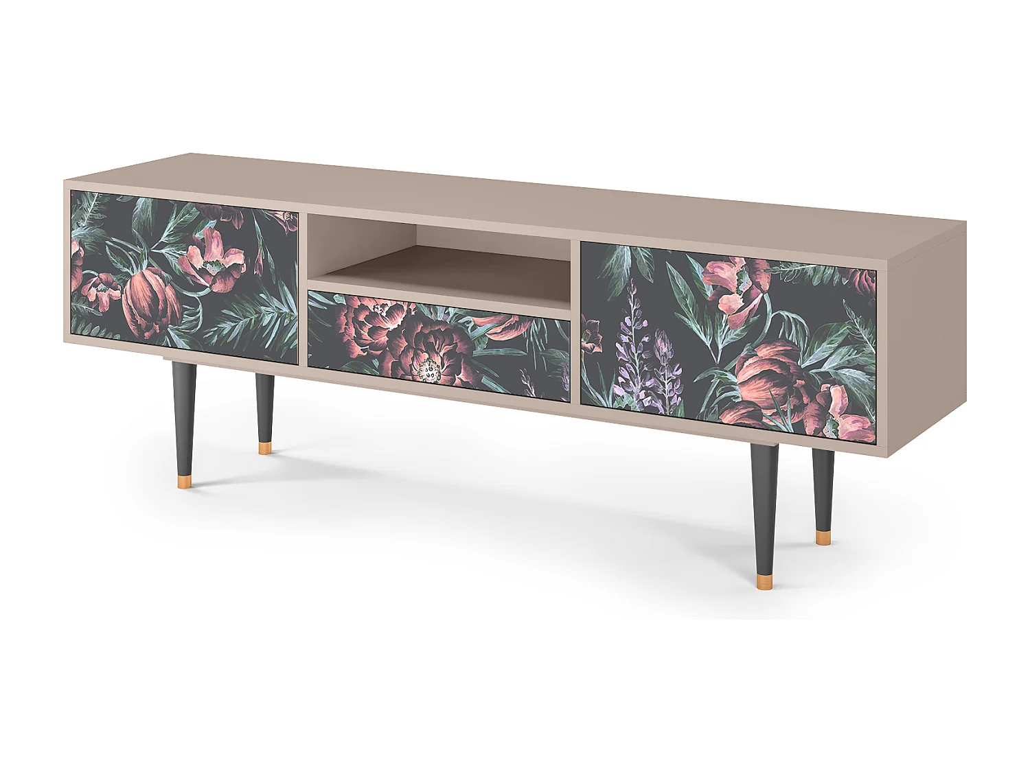 TV-Möbel - 170х59х41 cm - T6 - Dark Peonies, Sand