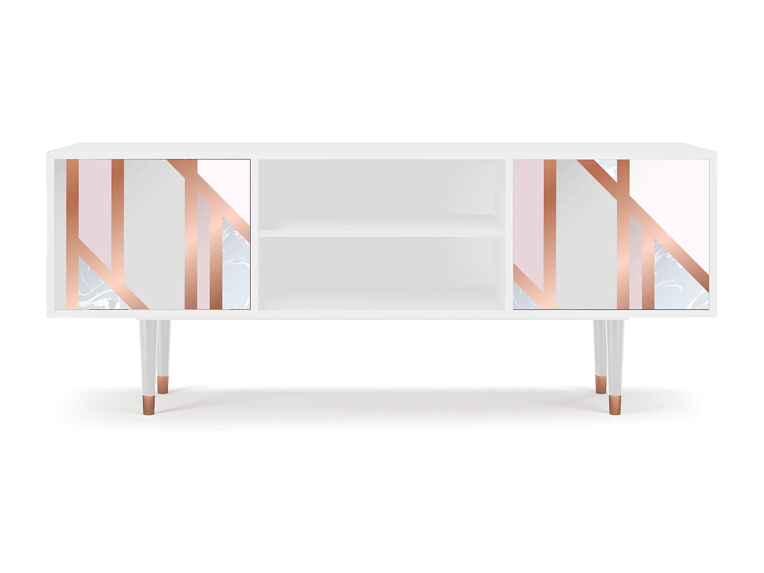 Mueble de TV - 170х69х48 cm - T2 - Champagne Story, Blanco