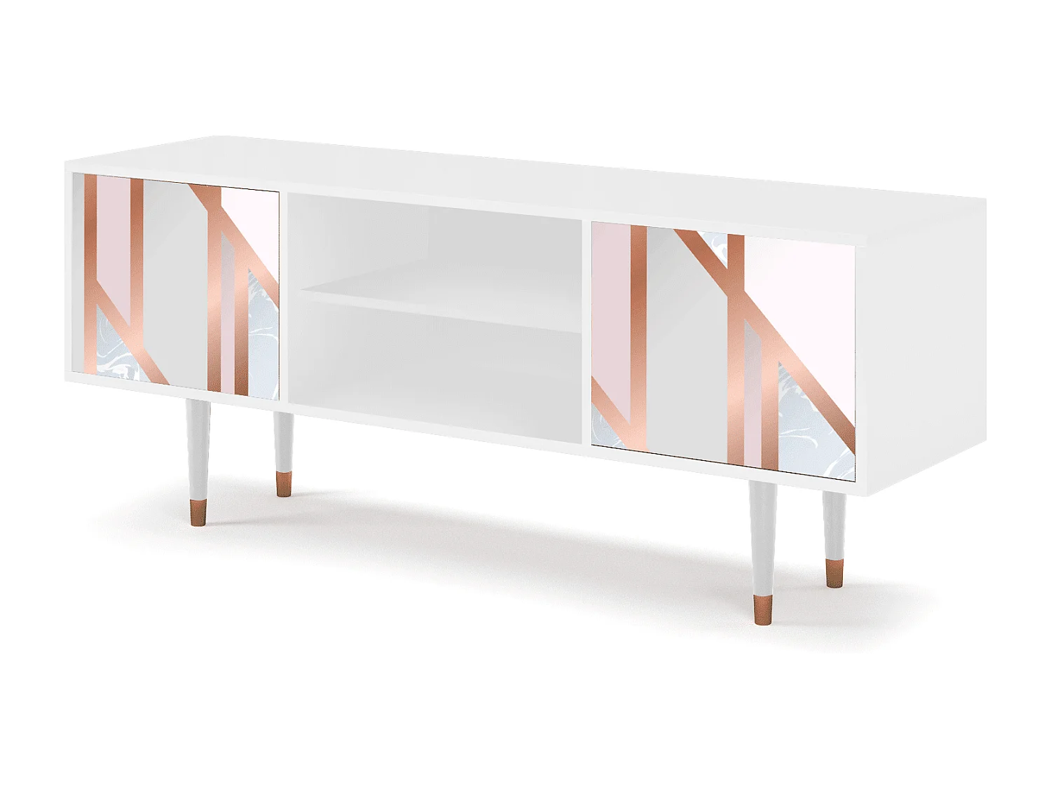 Mueble de TV - 170х69х48 cm - T2 - Champagne Story, Blanco