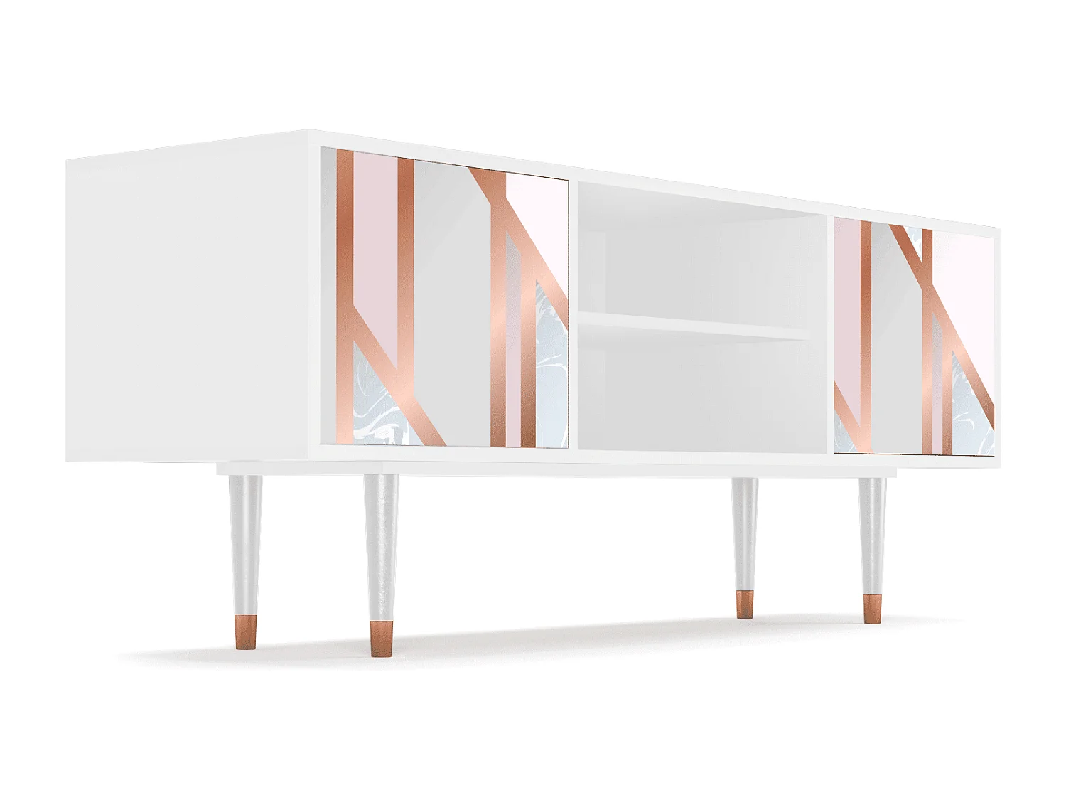 Mueble de TV - 170х69х48 cm - T2 - Champagne Story, Blanco