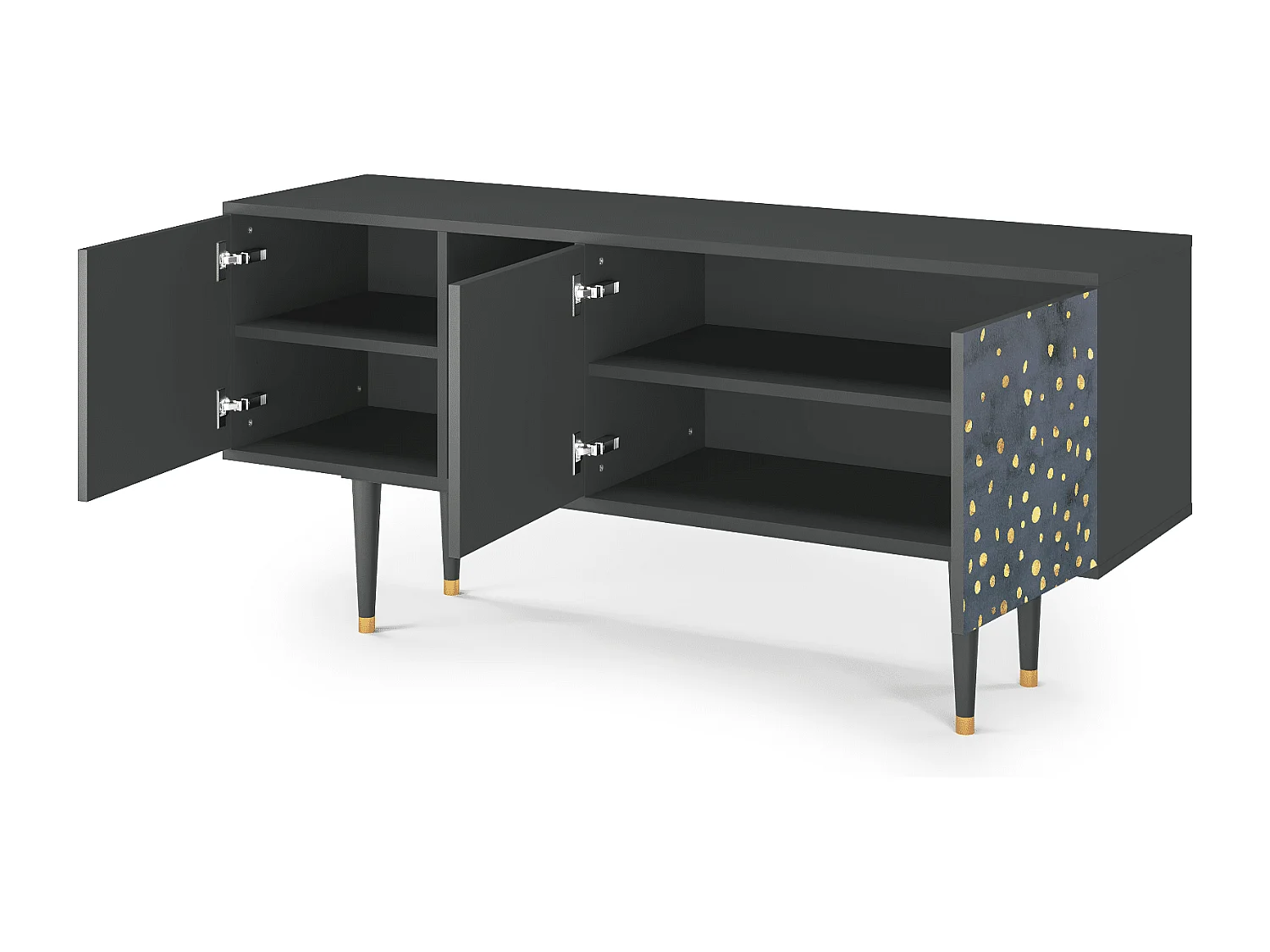 Szafka RTV - 150х69х41 cm - T5 - Foggy Lights, Antracyt