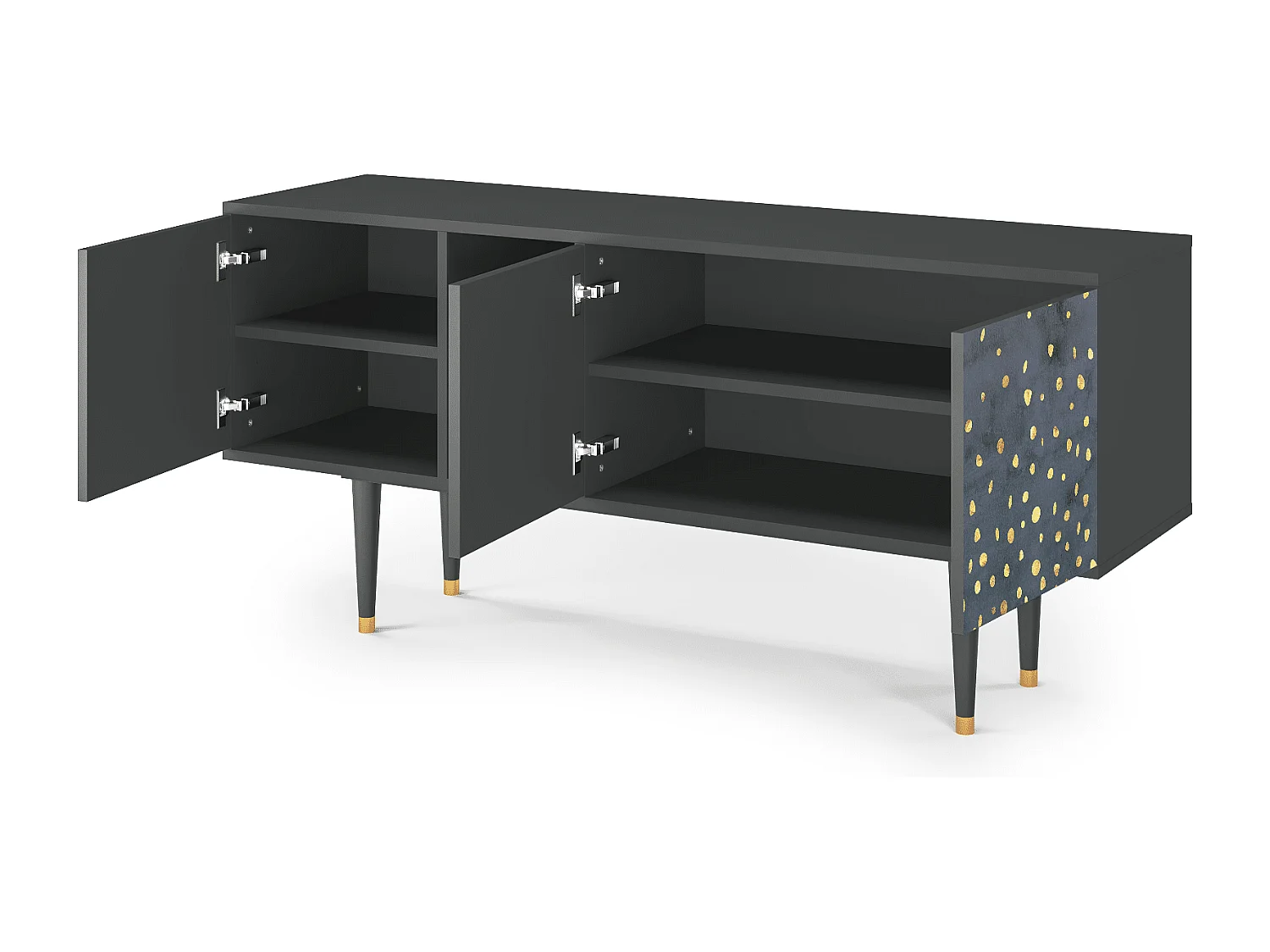 Szafka RTV - 150х69х41 cm - T5 - Foggy Lights, Antracyt