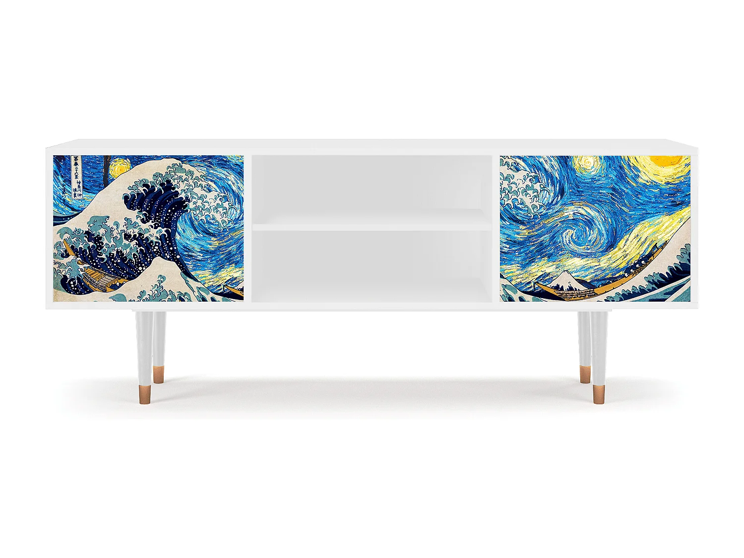 Mobile TV - 170х69х48 cm - T2 - Great Wave, Bianco