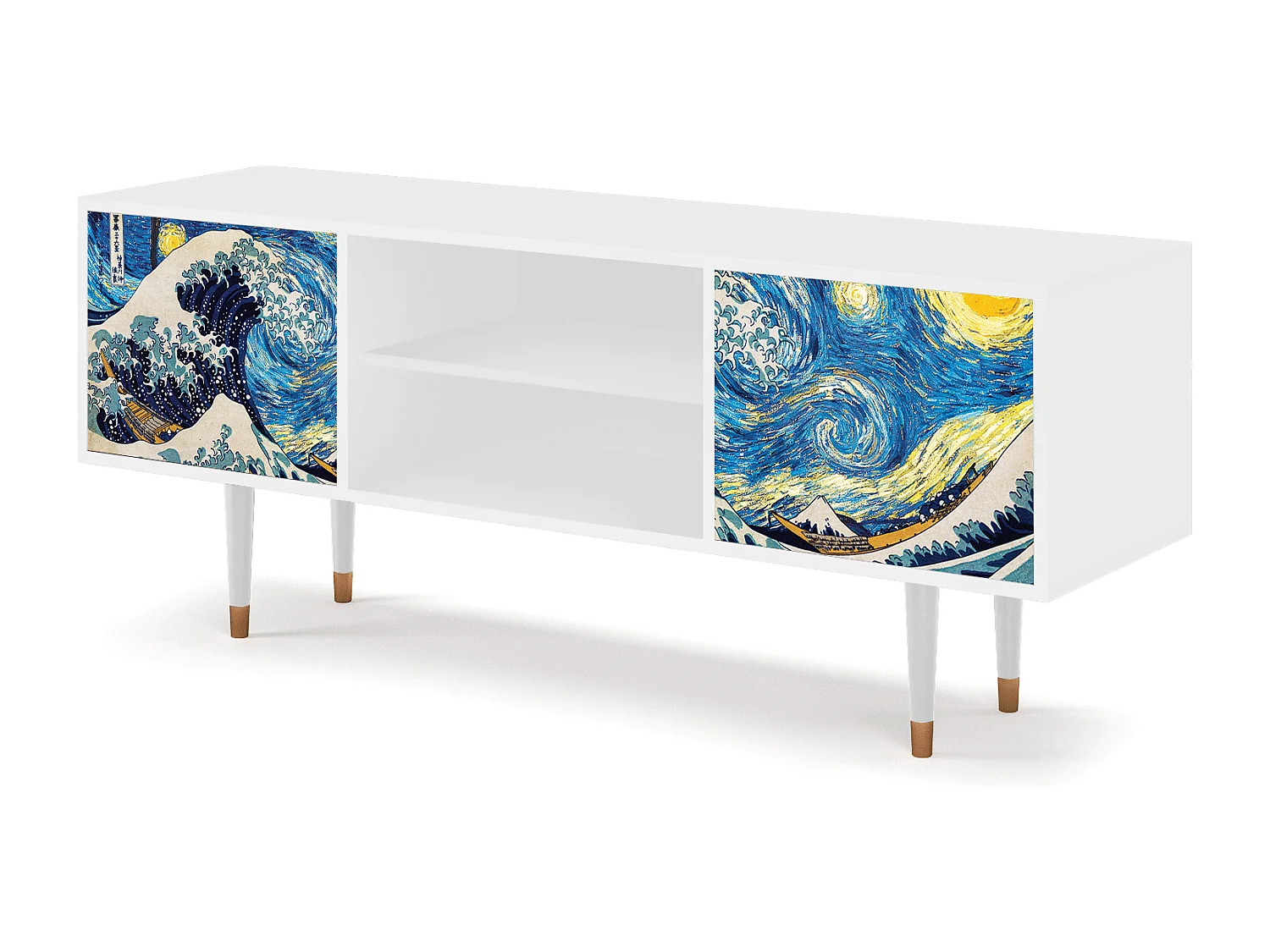 Mobile TV - 170х69х48 cm - T2 - Great Wave, Bianco