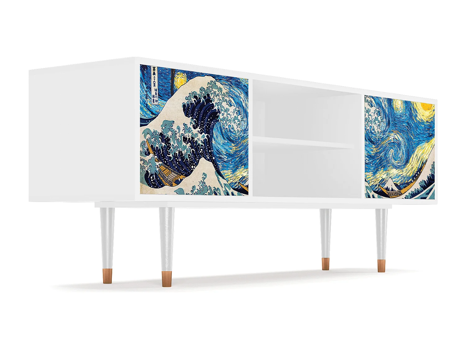 Mobile TV - 170х69х48 cm - T2 - Great Wave, Bianco