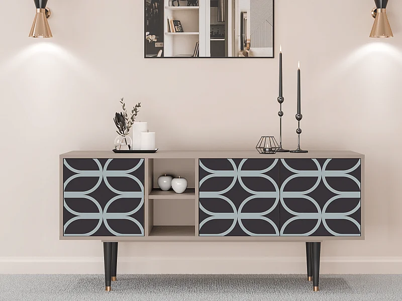 Mueble de TV - 150х69х41 cm - T5 - Braided Blue, Latte