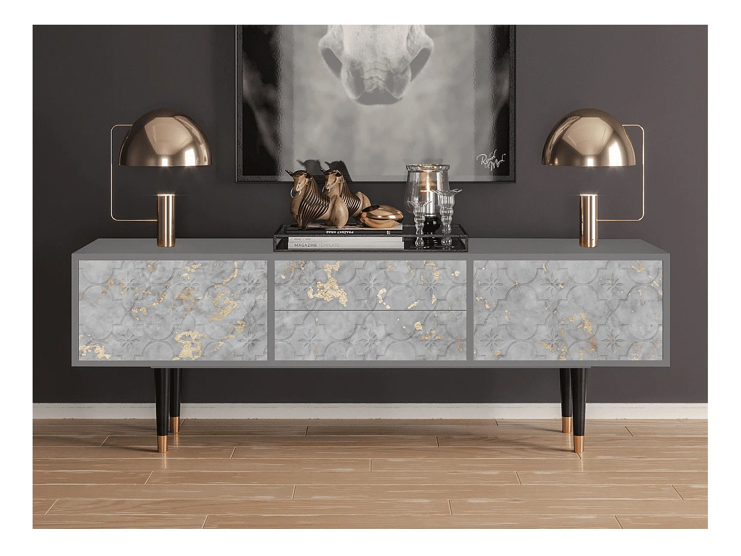 Meuble TV - 170х59х48 cm - T4 - Mariana Trench, Gris