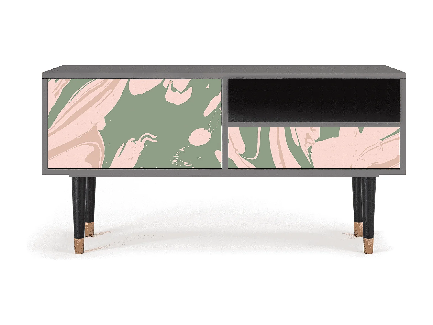 Meuble TV - 115х59х48 cm - T3 - Aquarelle, Gris