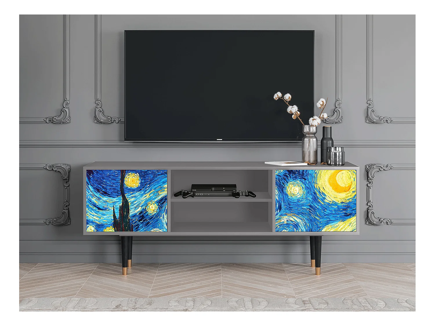 TV-Möbel - 170х69х48 cm - T2 - The Starry Night  , Grau