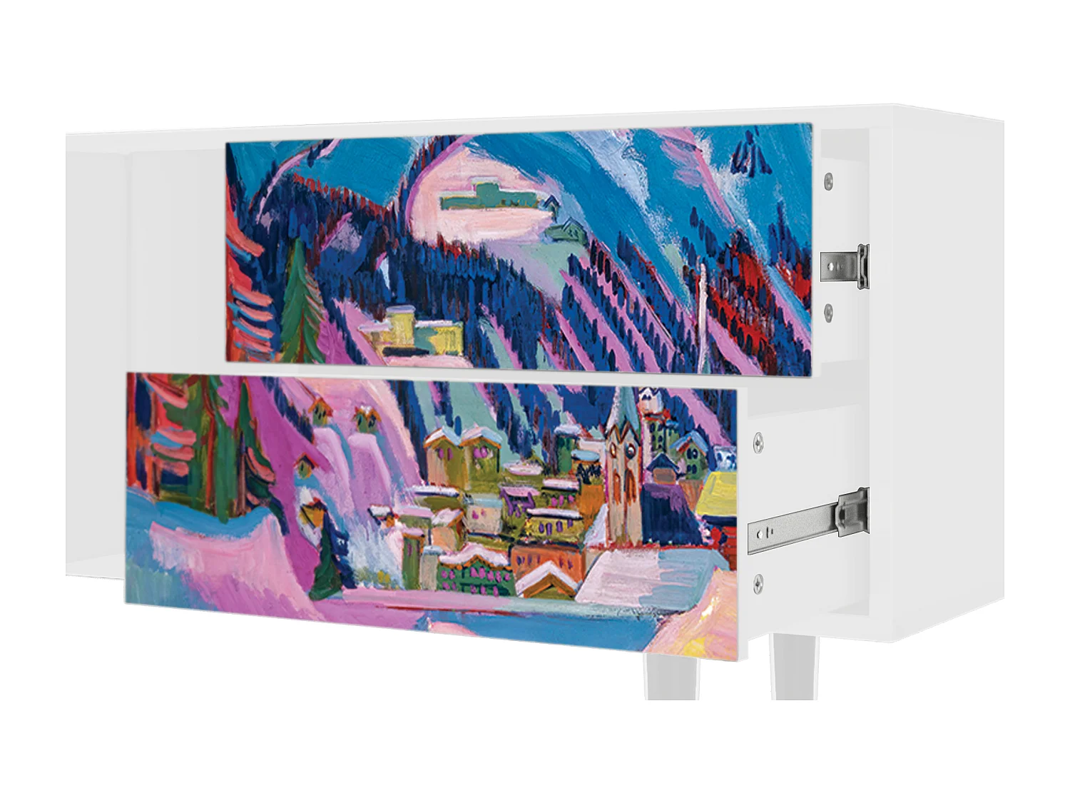 Meuble TV - 170х69х48 cm - T1 - Davos Winter, Blanc