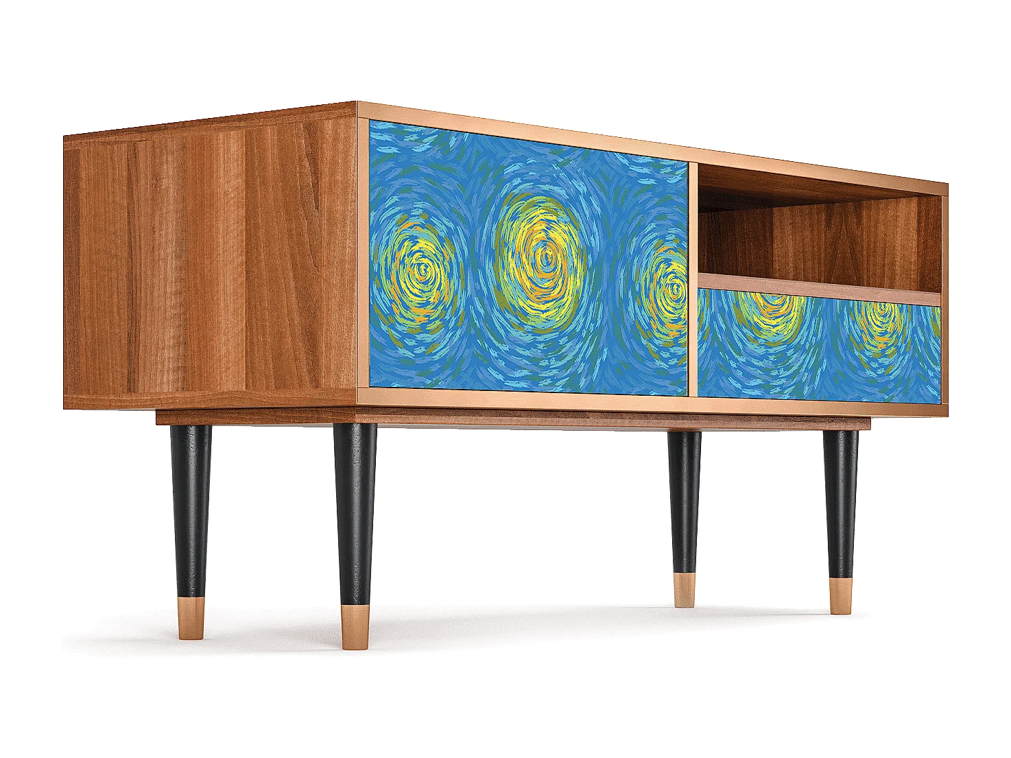 TV-meubel - 115х59х48 cm - T3 - Van Gogh Lights, Walnoot