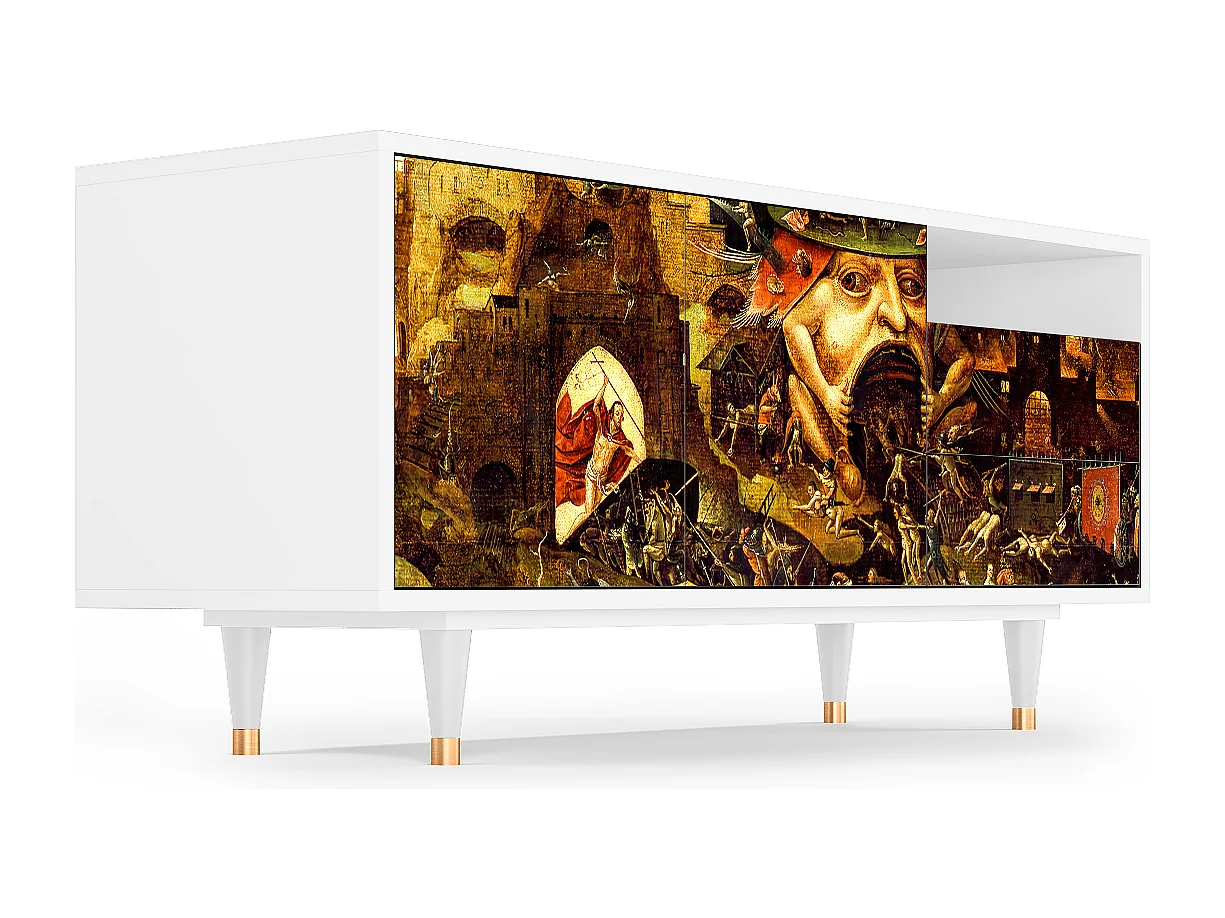 TV-Möbel - 125х56х41 cm - T7 - Christ in Limbo, Weiß