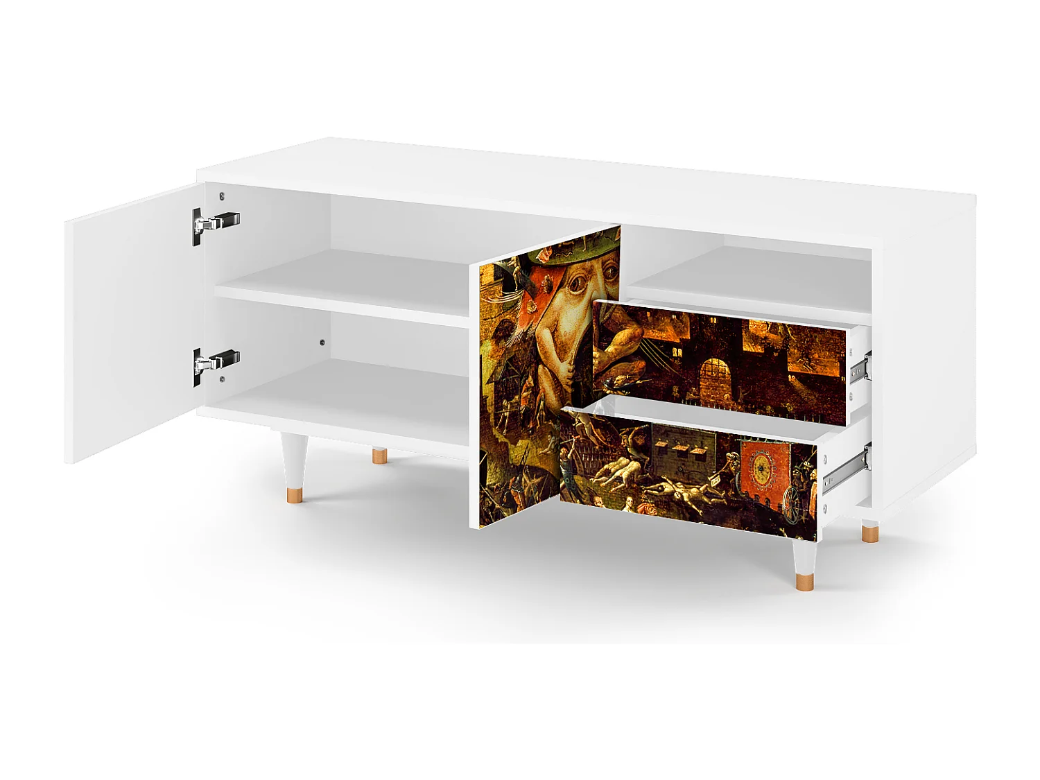 TV-Möbel - 125х56х41 cm - T7 - Christ in Limbo, Weiß