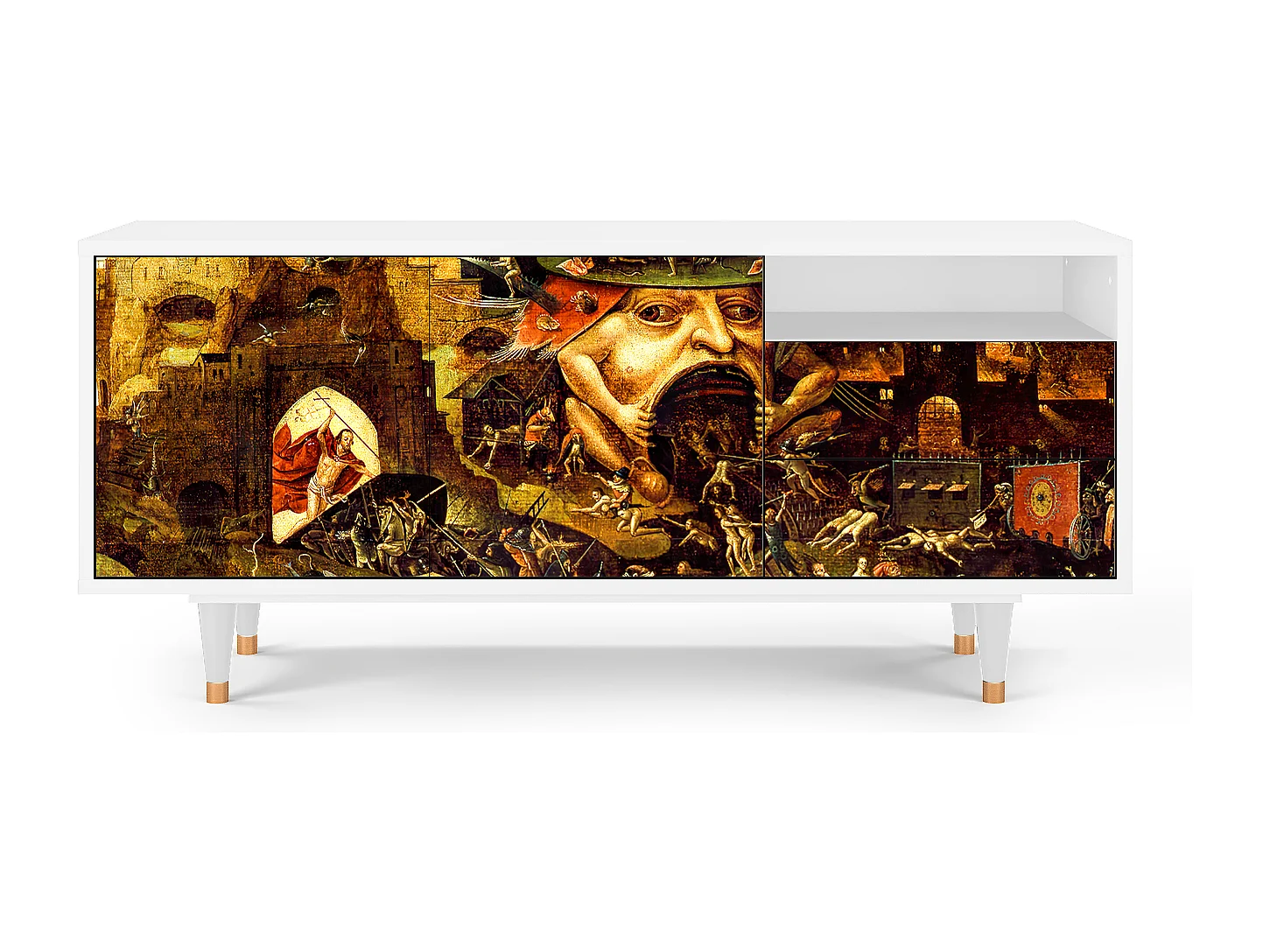 Meuble TV - 125х56х41 cm - T7 - Christ in Limbo, Blanc