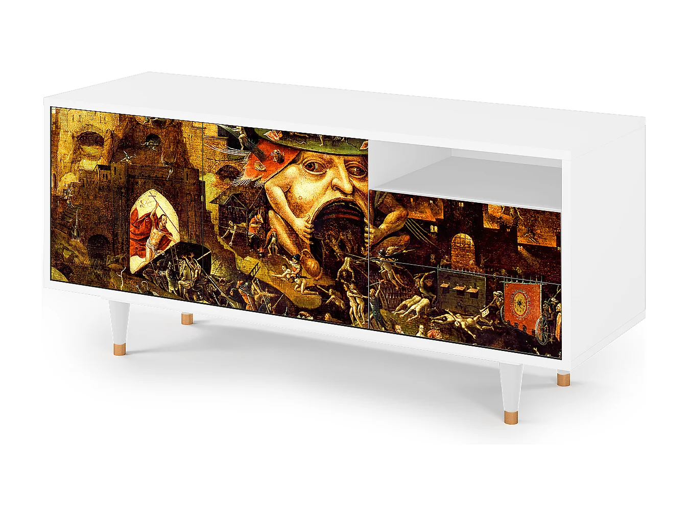 Meuble TV - 125х56х41 cm - T7 - Christ in Limbo, Blanc