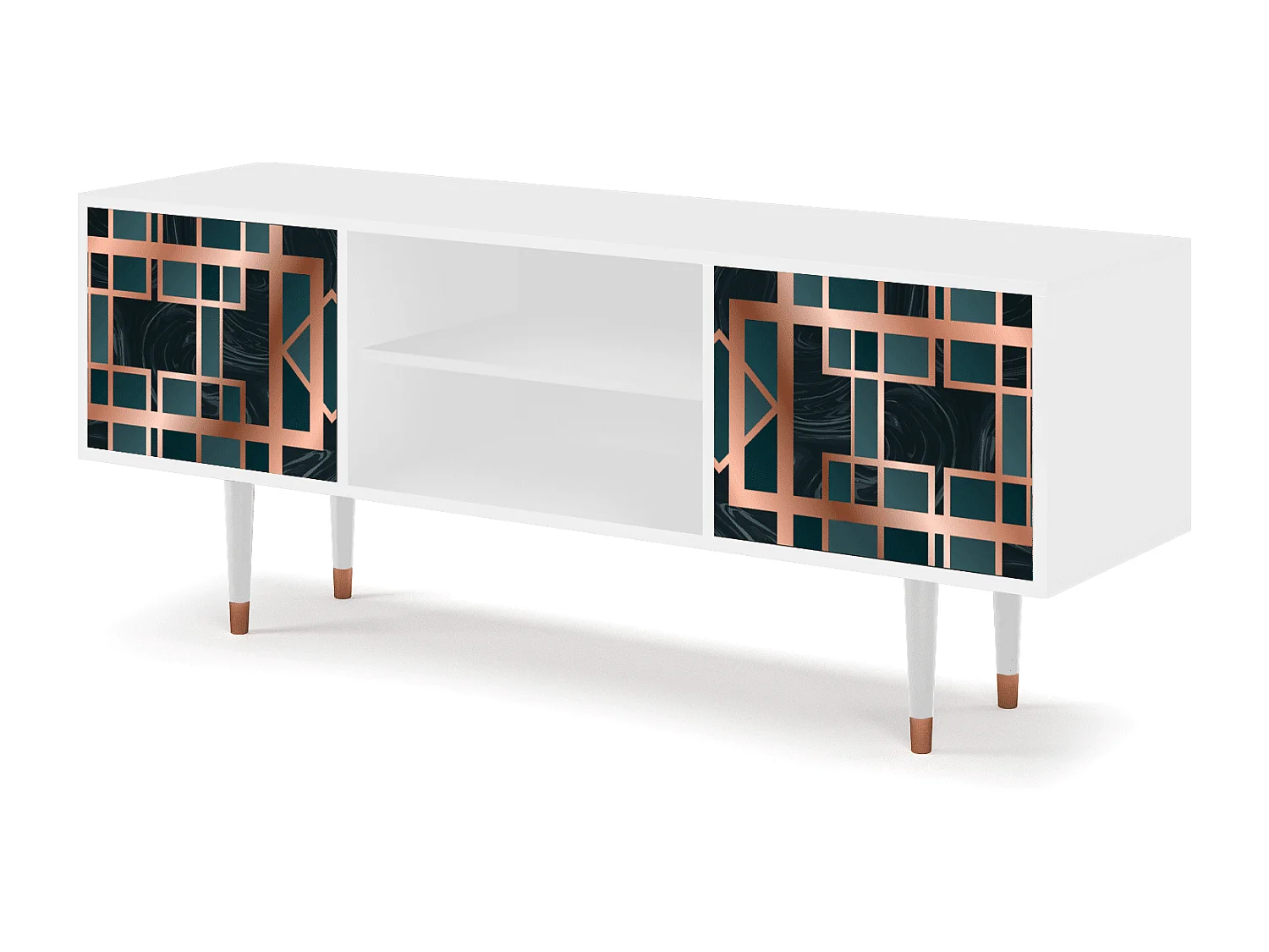 Meuble TV - 170х69х48 cm - T2 - Emerald Metro, Blanc