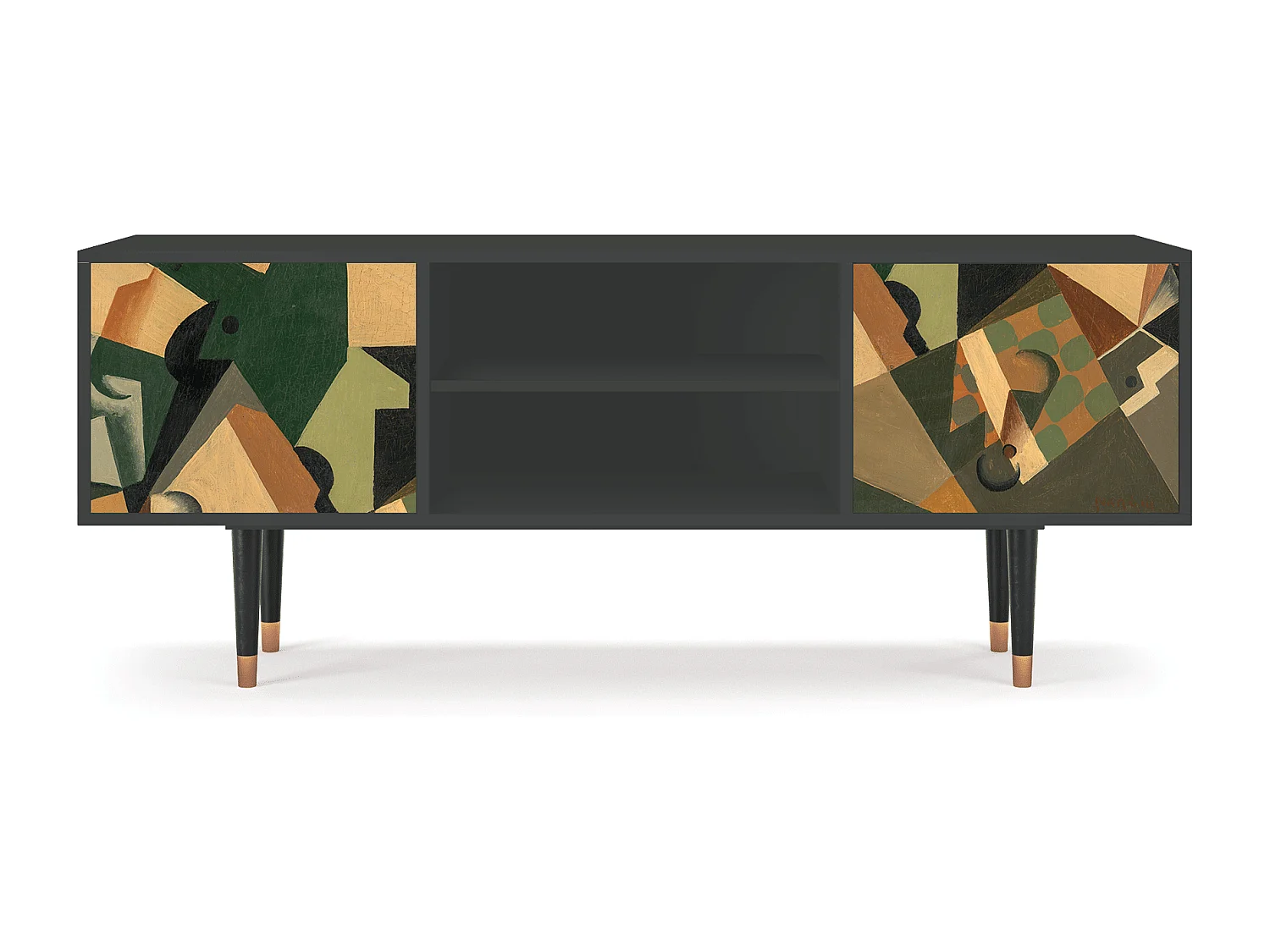 Meuble TV - 170х69х48 cm - T2 - Glass and Checkerboard, Anthracite