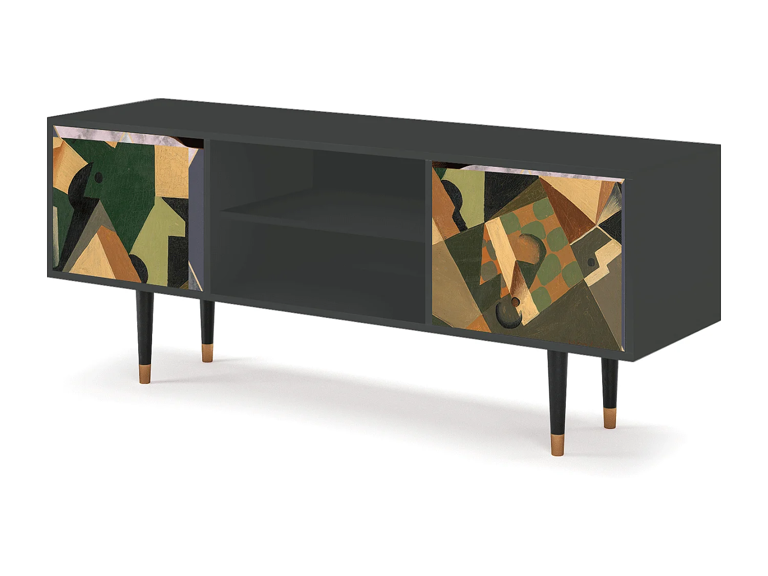 TV-Möbel - 170х69х48 cm - T2 - Glass and Checkerboard, Anthrazit