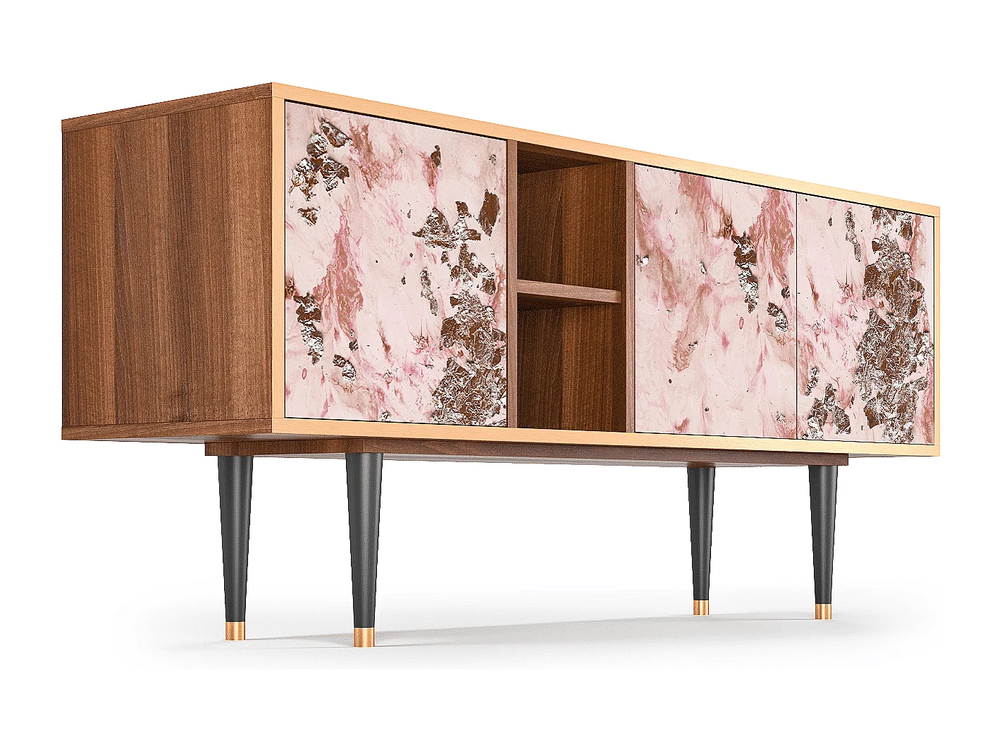 Mobile TV - 150х69х41 cm - T5 - Cotton Candy, Noce